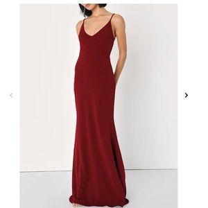 Lulus Infinite Glory Wine Red Maxi Dress, Size L
